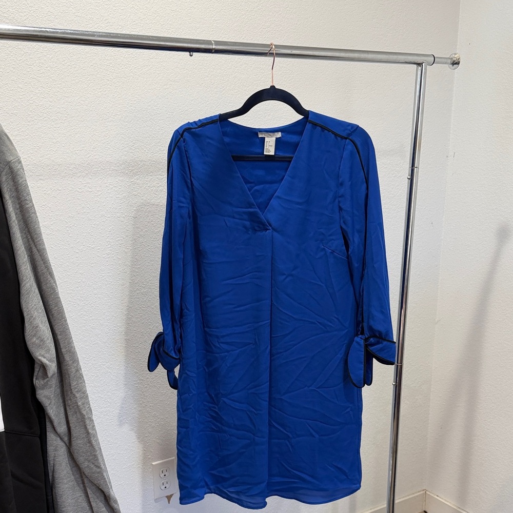 H&M Blue V-Neck Dress